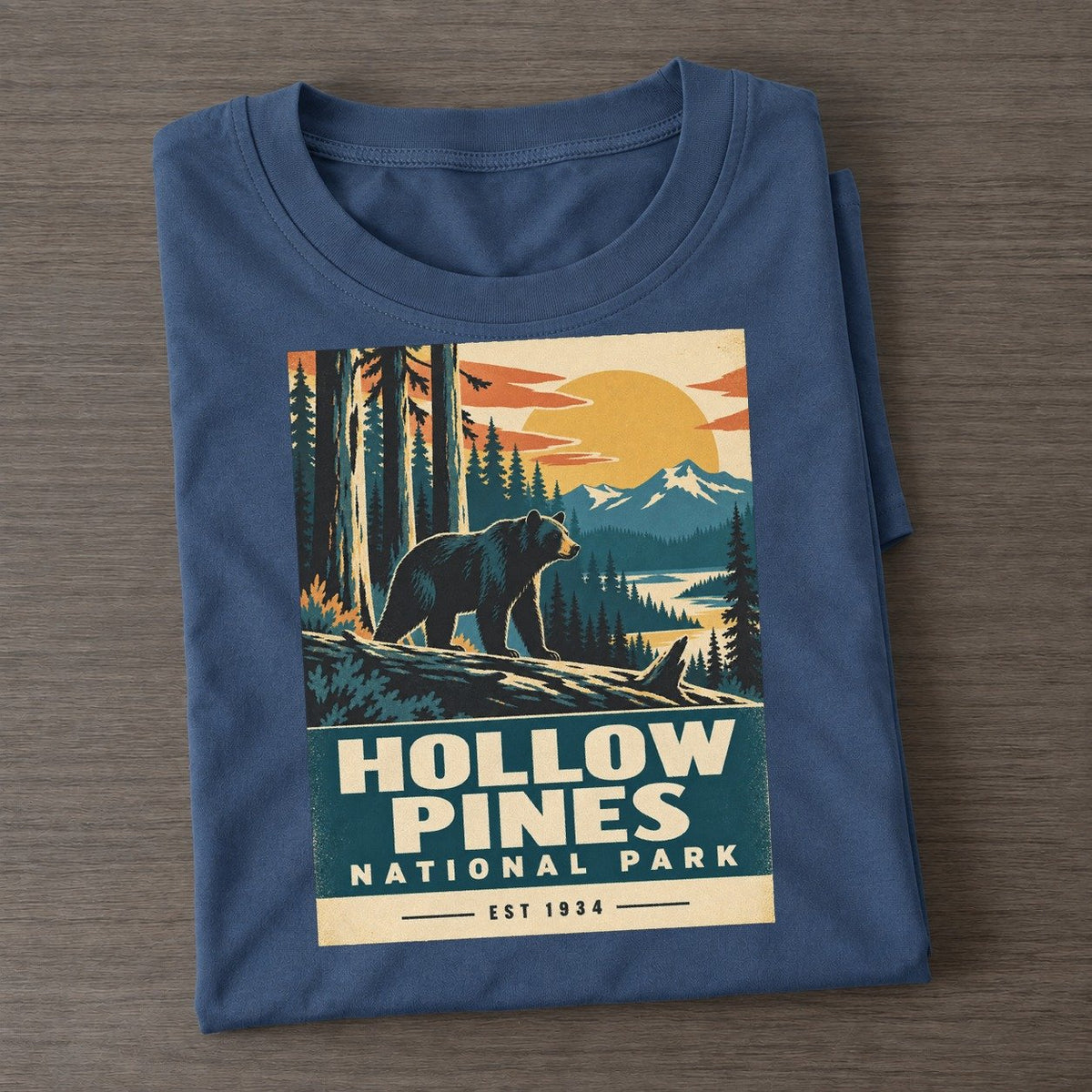 Hollow Pines Nowhere National Parks Classic T-shirt – Twilight Navy
