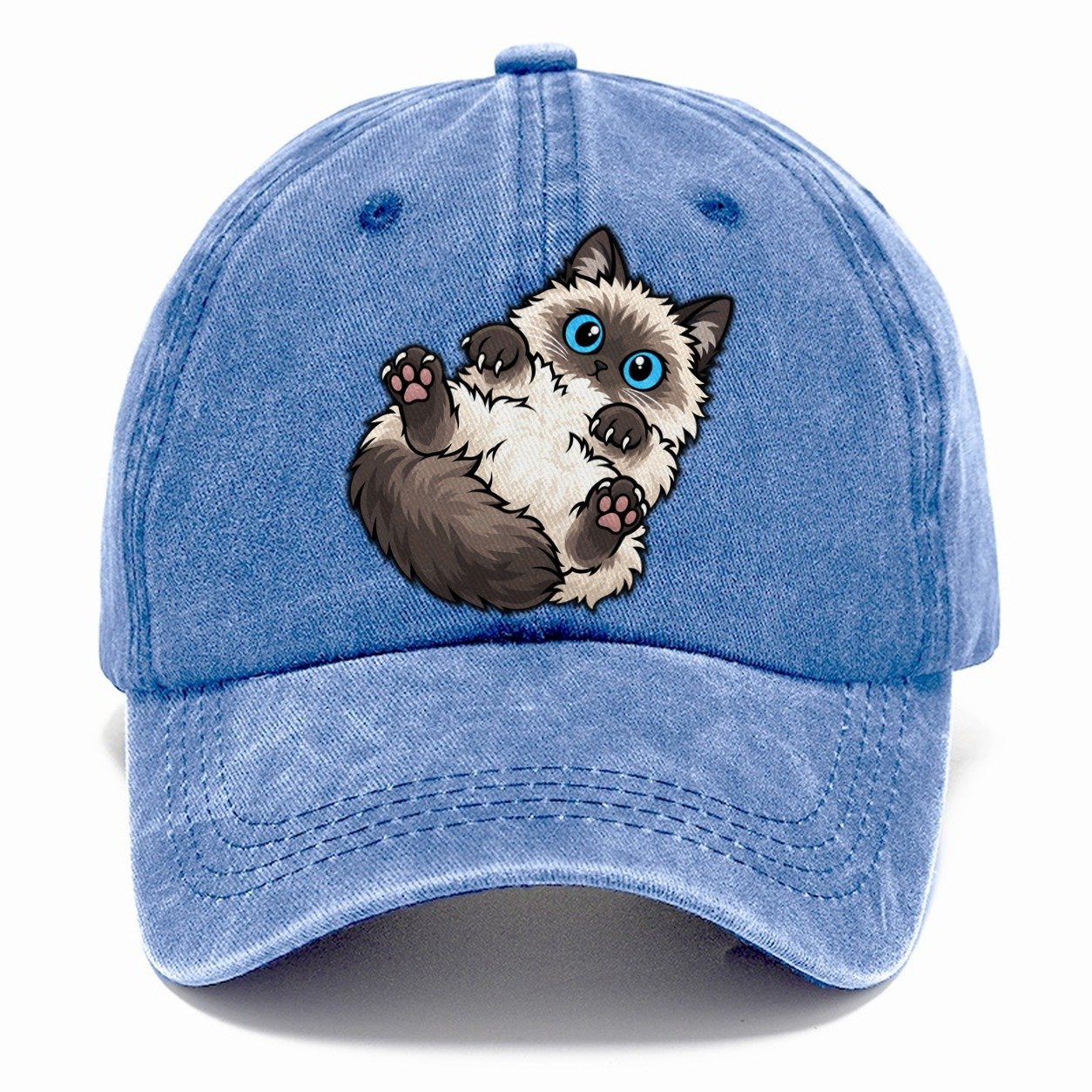 Ragdoll Flopped Peeking Cats Classic Cap – Summer Sky