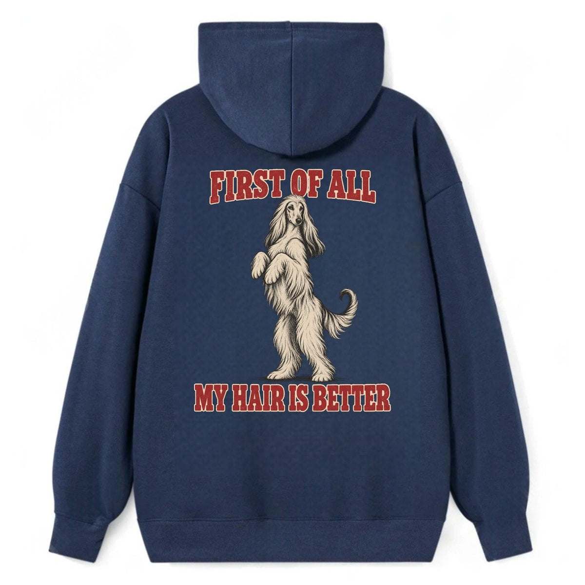 Afghan Hound Dog Declarations Classic Pullover Hoodie – Navy