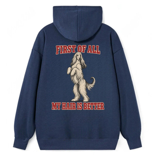 Afghan Hound Dog Declarations Classic Pullover Hoodie – Navy