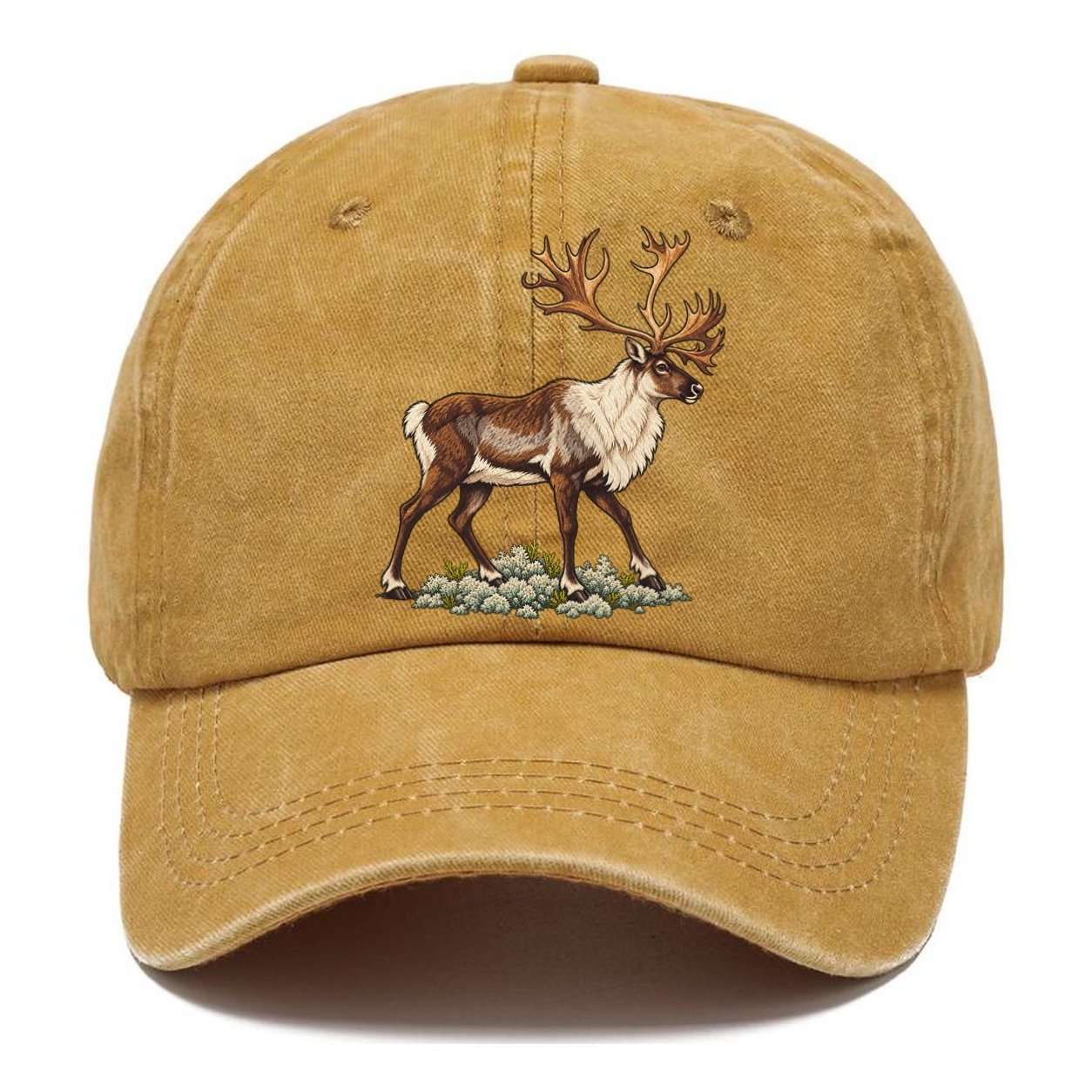 Woodland Caribou And Reindeer Lichen Canada Cultural Icons Classic Cap – Golden Harvest
