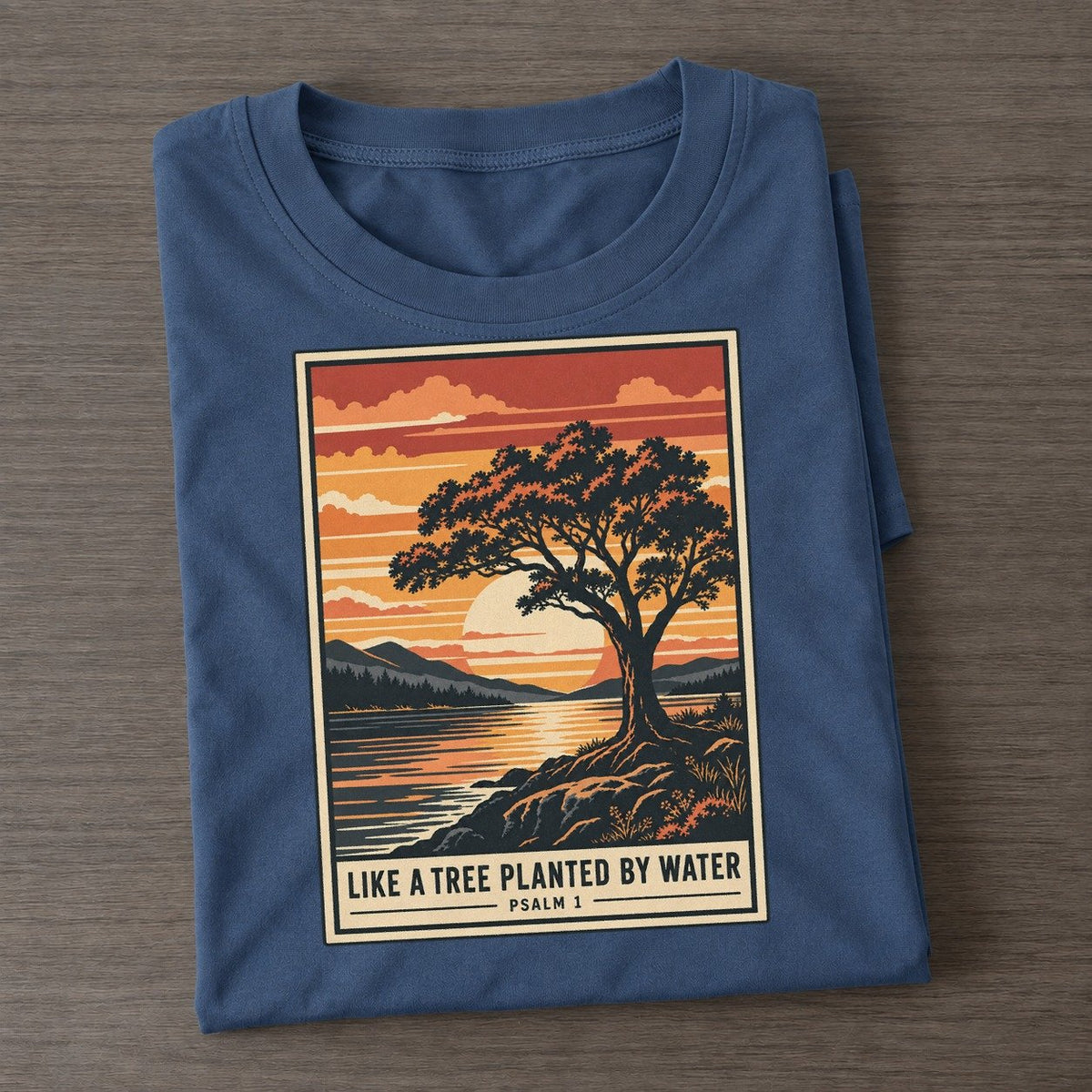 Like A Tree Planted Given Light Classic T-shirt – Twilight Navy