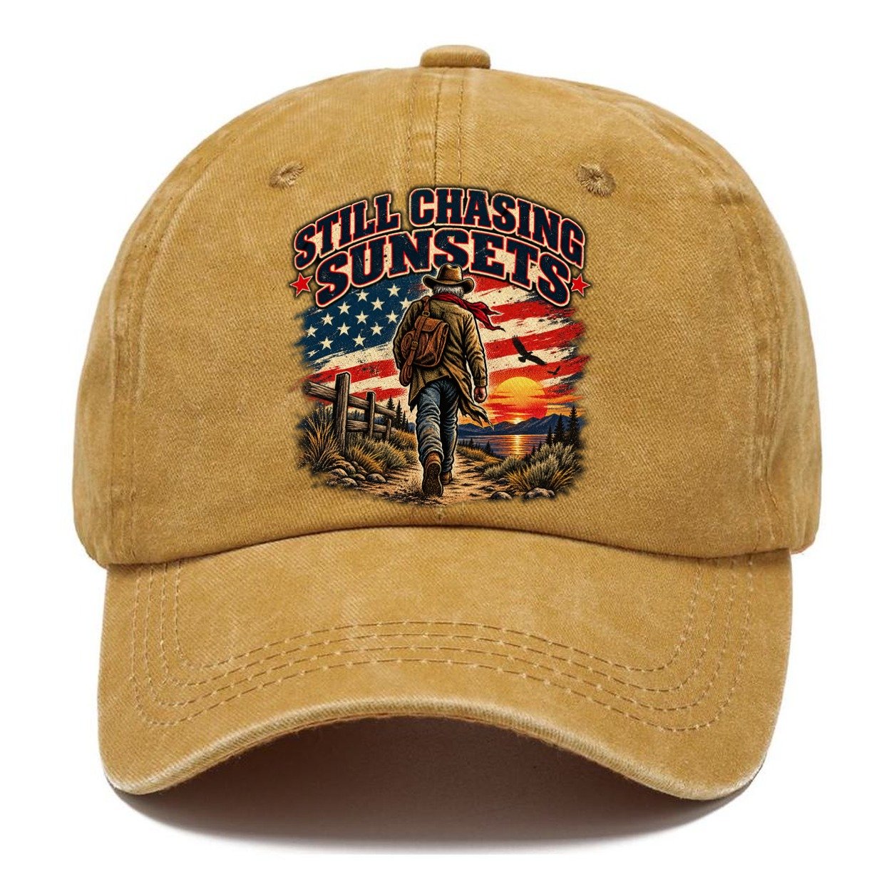 Still Chasing Sunsets Old Man Strong Classic Cap – Golden Harvest