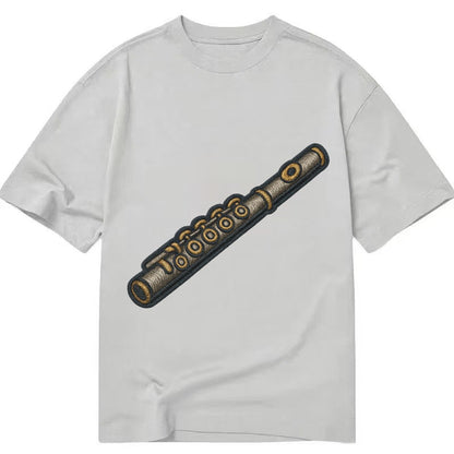 Flute Silver Flute With Keys And Embouchure Hole Classic T-shirt – Grey
