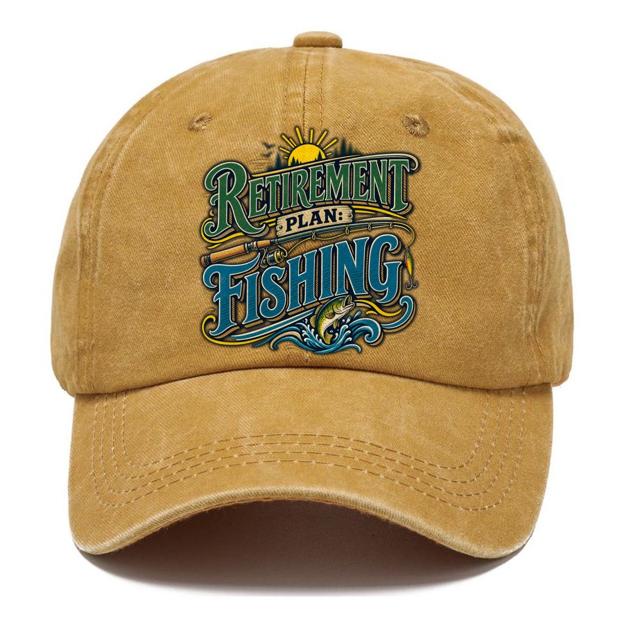 Retirement Plan Fishing Retired Living Classic Cap – Golden Harvest