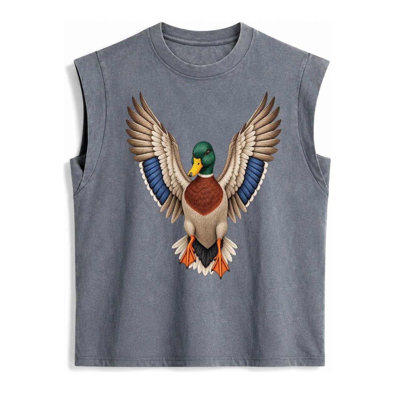 Mallard Majesty Vintage Washed Tank – Grey