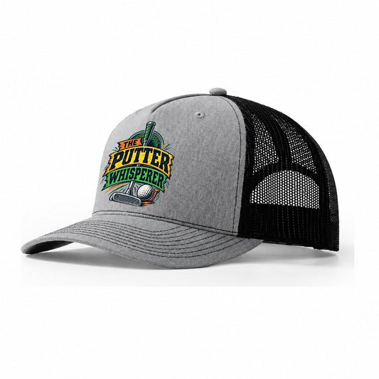 The Putter Whisperer Golf Life Trucker Hat – Sport Grey Black