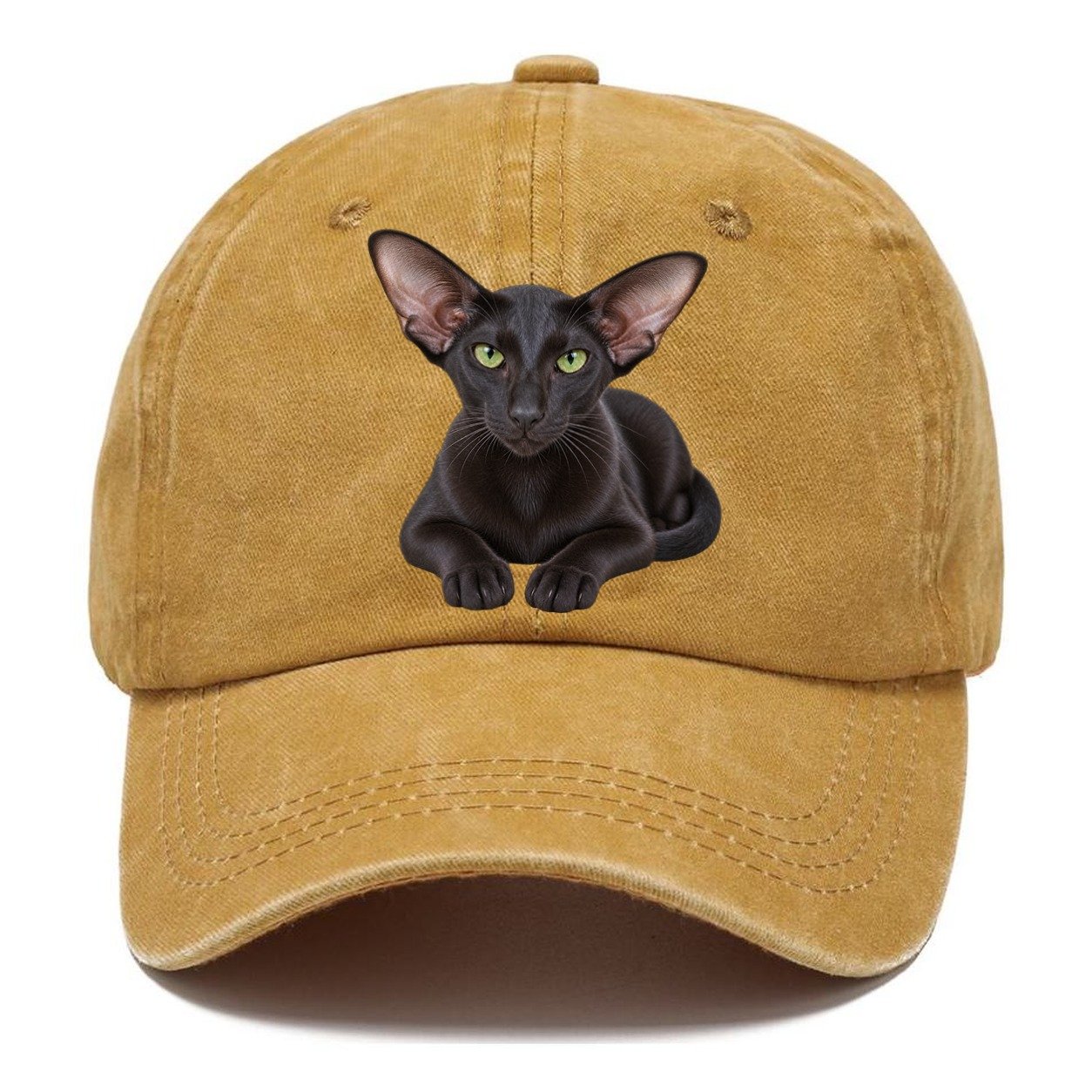 Oriental Shorthair Reclining Paws Forward Realistic Cat Portrait Classic Cap – Golden Harvest
