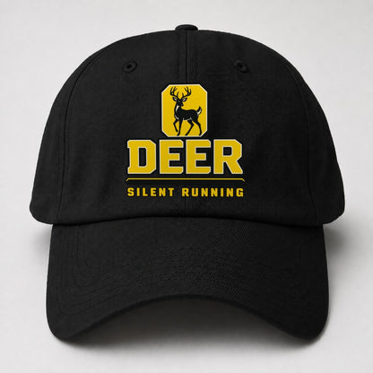 Deer Silent Running Heavy Duty Baseball Cap – Black