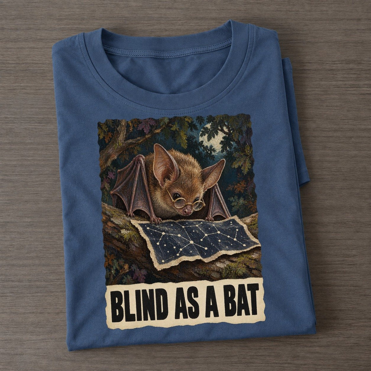 Bat Blind As A Bat Animal Puns Vol. 2 Classic T-shirt – Twilight Navy