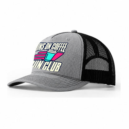Runs On Coffee Run Club 90S Running Clubs Trucker Hat – Sport Grey Black