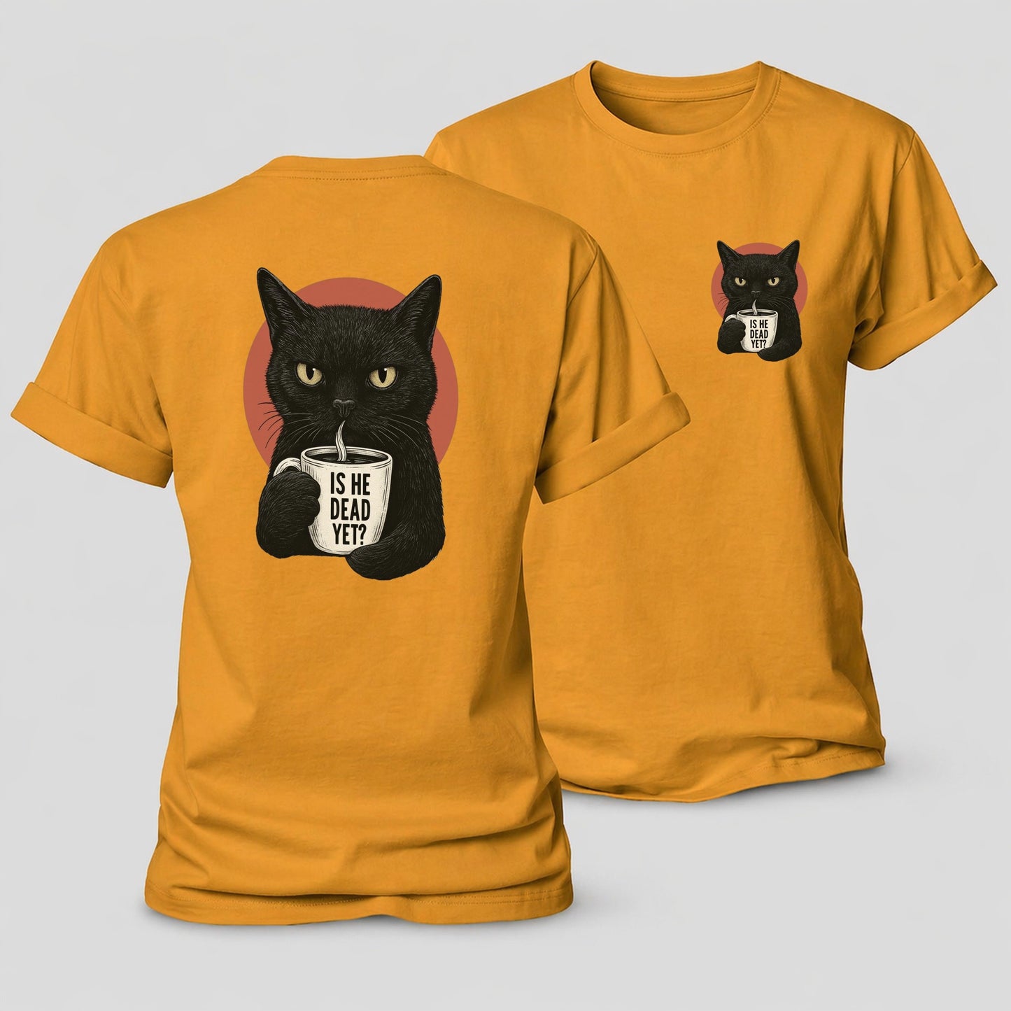 Is He Dead Yet Cat Women's Cotton T-Shirt – Ginger Yellow