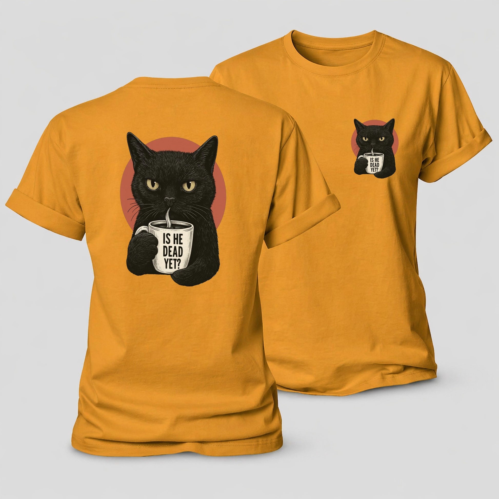 Is He Dead Yet Cat Women's Cotton T-Shirt – Ginger Yellow