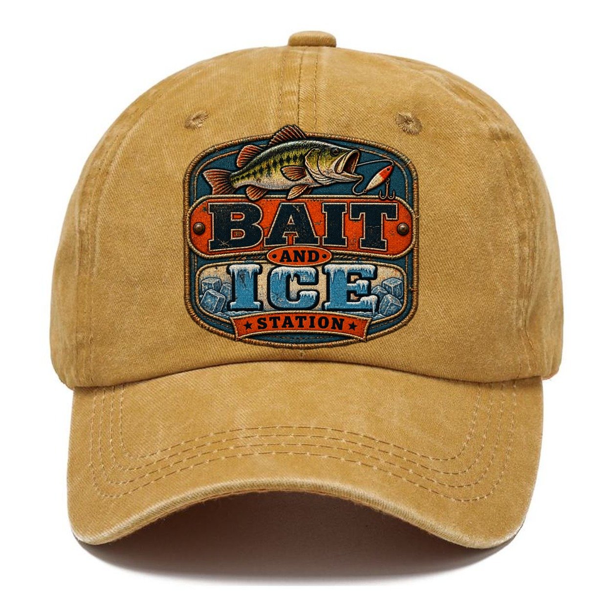 Bait And Ice Station Fishing Club Classic Cap – Golden Harvest