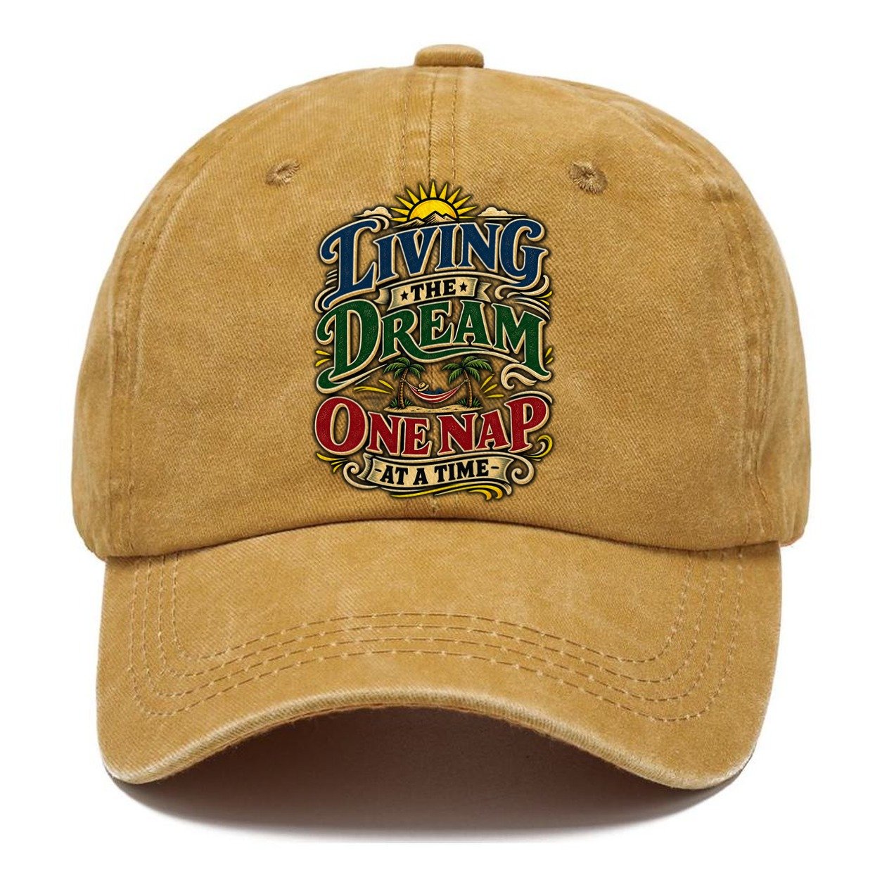 Living The Dream One Nap At A Time Retired Living Classic Cap – Golden Harvest