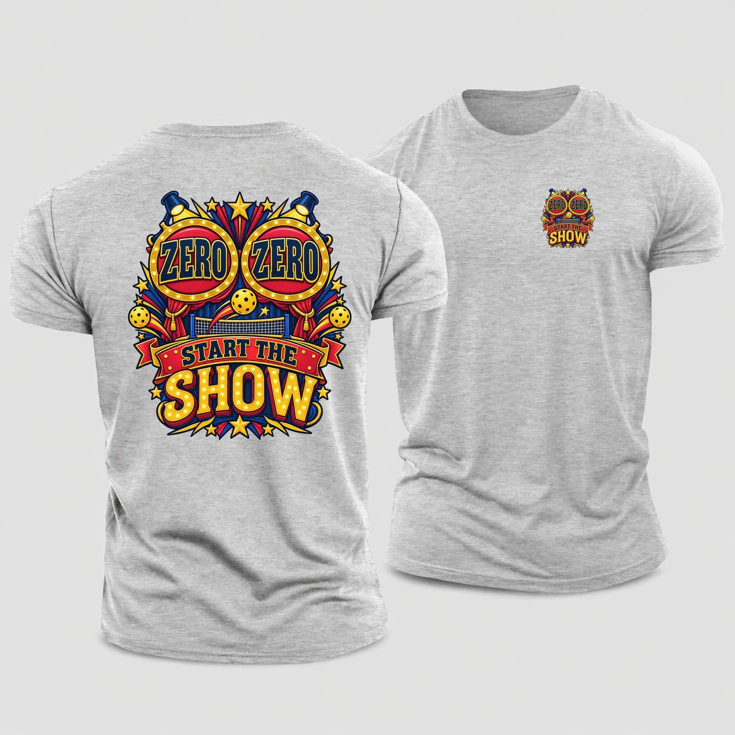 Zero Zero Start The Show Pickleball Life Cotton T-Shirt – Sport Grey