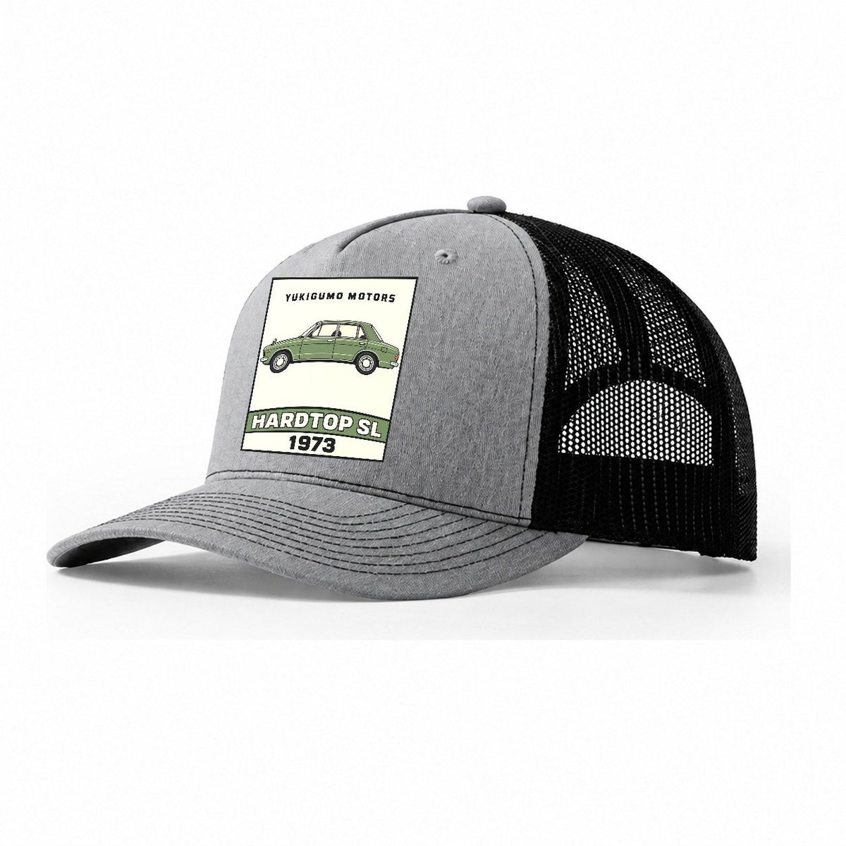 Yukigumo Hardtop Showa Speed Plates Trucker Hat – Sport Grey Black