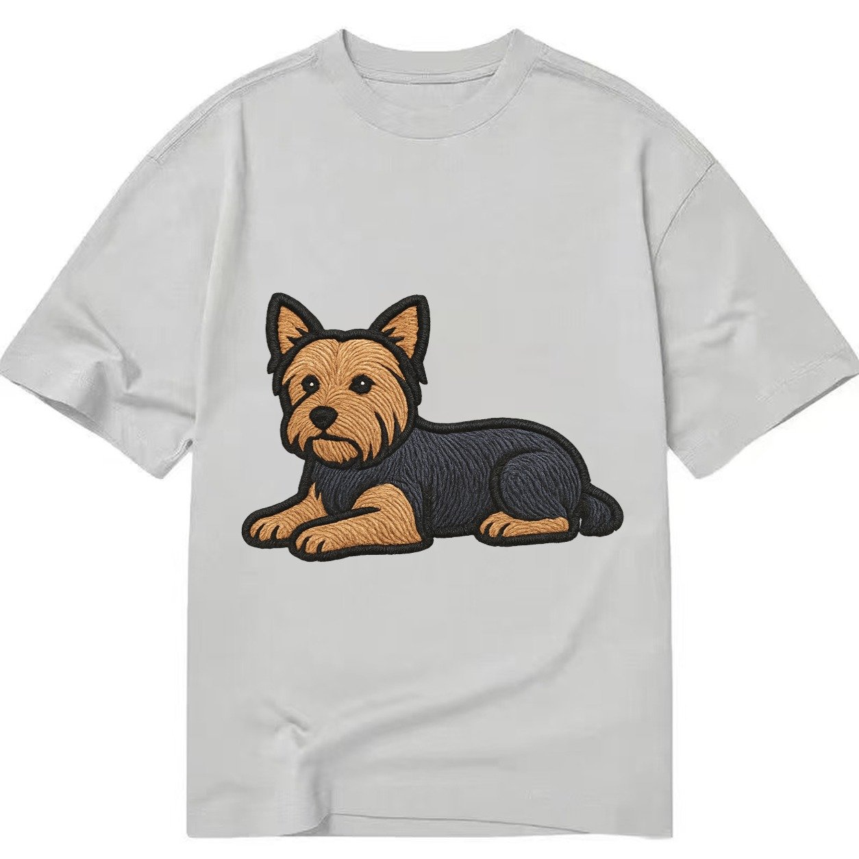 Yorkshire Terrier Blue And Tan Relaxed Lying Down With Head Classic T-shirt – Grey