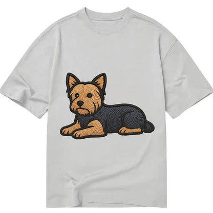 Yorkshire Terrier Blue And Tan Relaxed Lying Down With Head Classic T-shirt – Grey