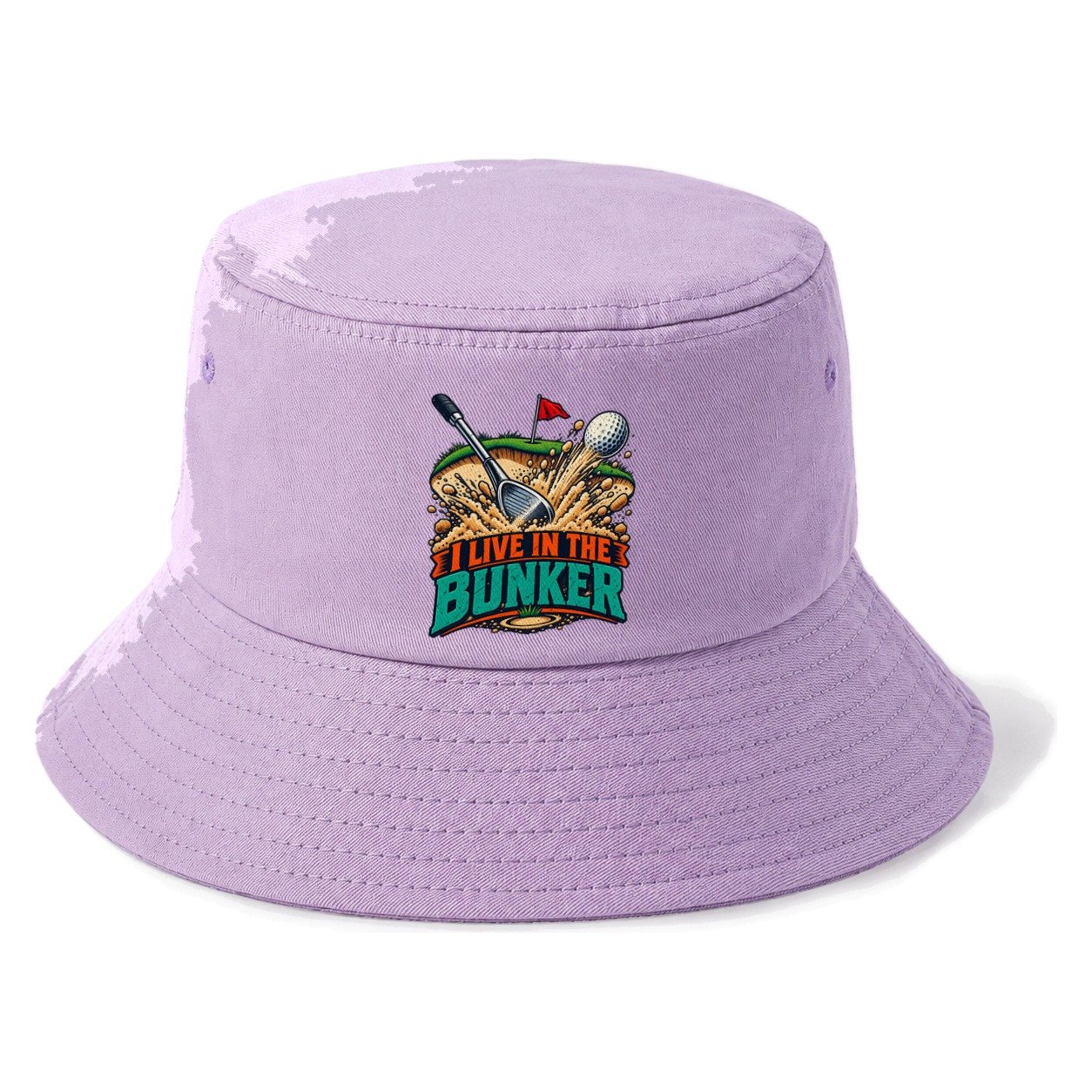 I Live In The Bunker Golf Life Bucket Hat – Purple