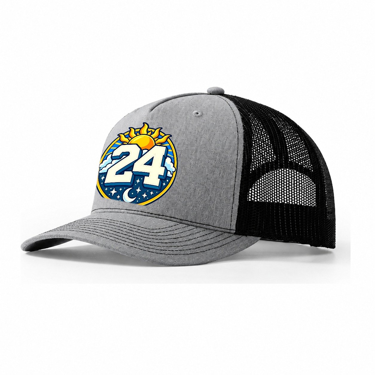 All Day Every Hour Number Club Trucker Hat – Sport Grey Black