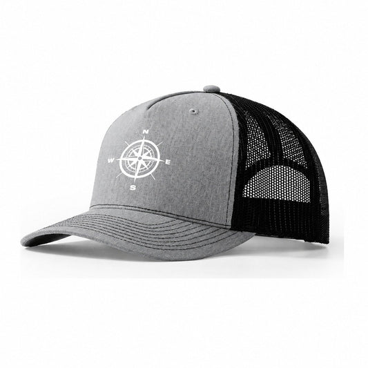 Navigate Your Path Compass Trucker Hat – Sport Grey Black