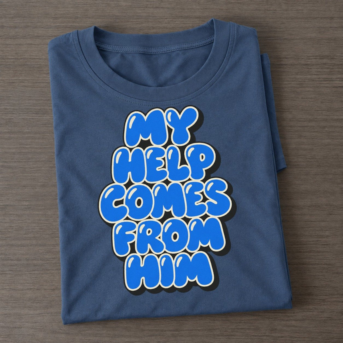 My Help Comes From Him Sunday Puff Classic T-shirt – Twilight Navy