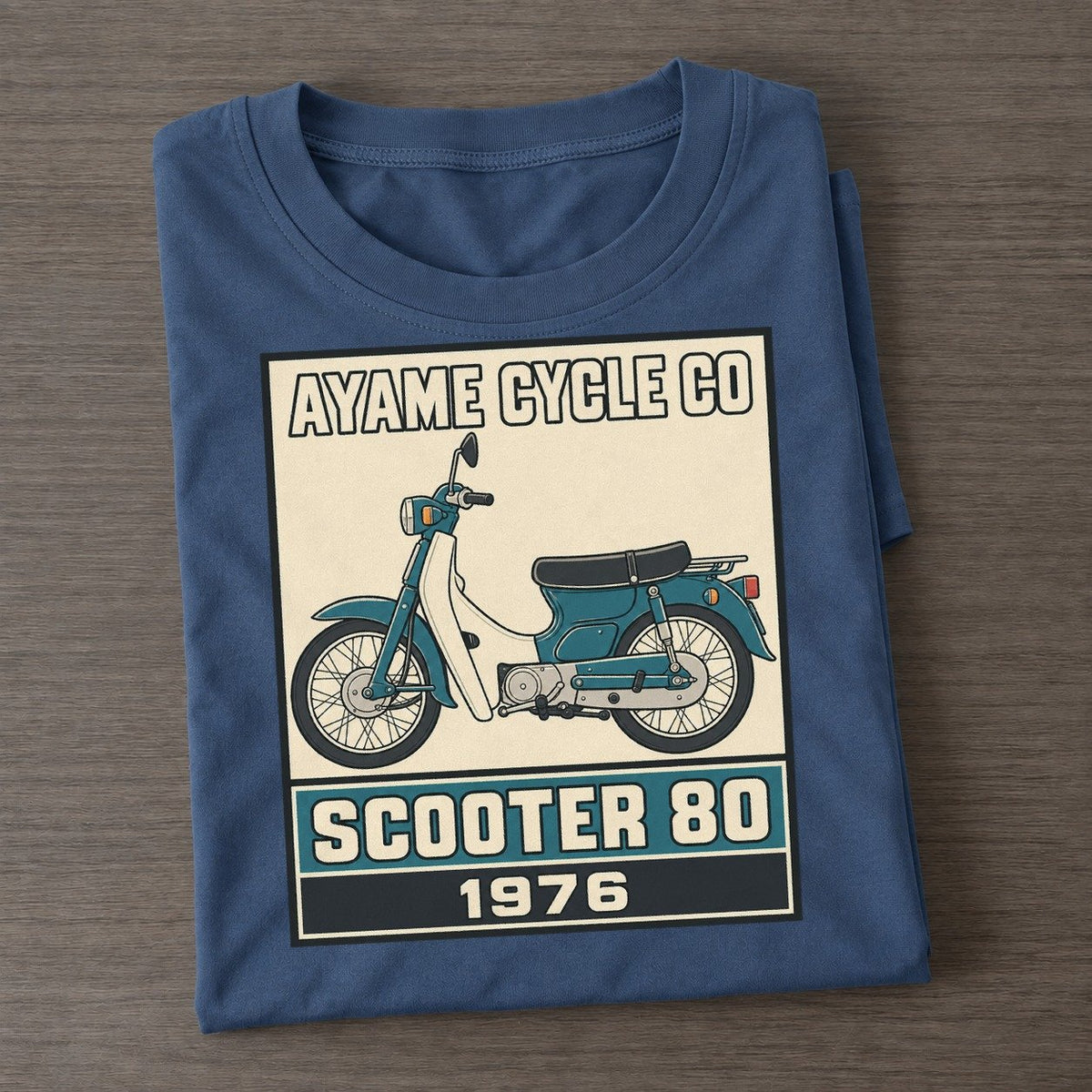 Ayame Scooter 80 Showa Speed Plates Classic T-shirt – Twilight Navy