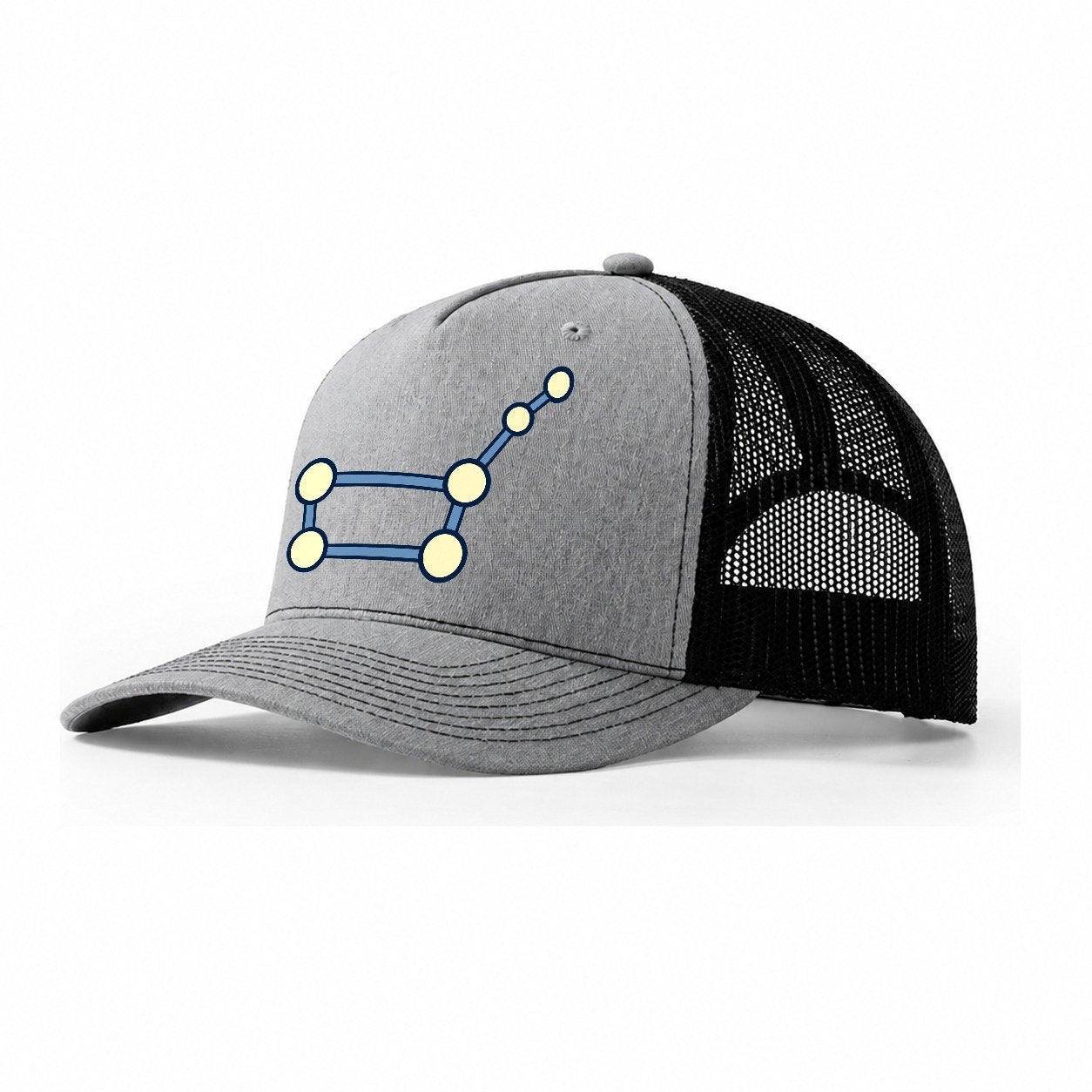 Seven Node Northern Figure Astronomy And Stargazing Trucker Hat – Sport Grey Black