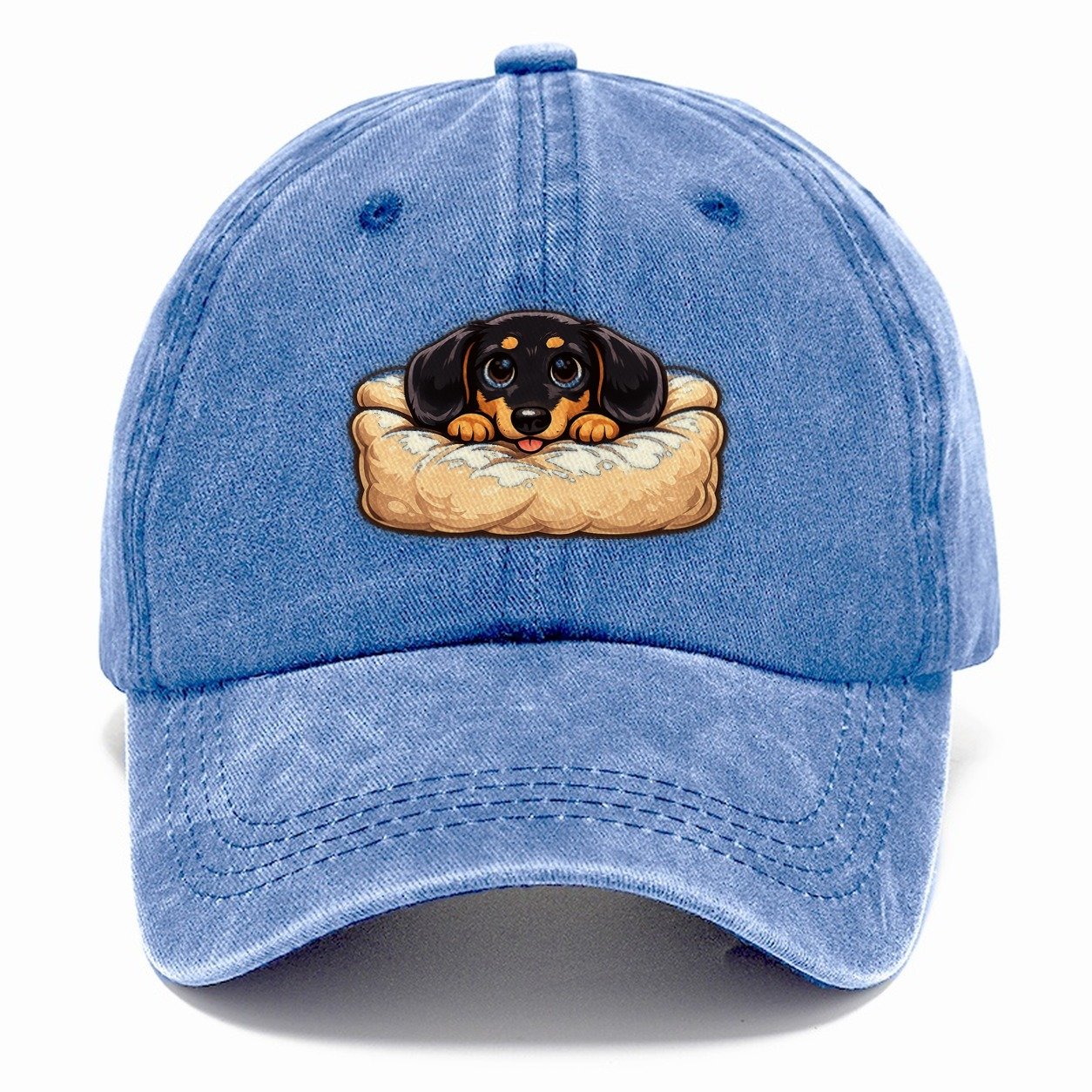 Dachshund Merged Couch Classic Cap – Summer Sky