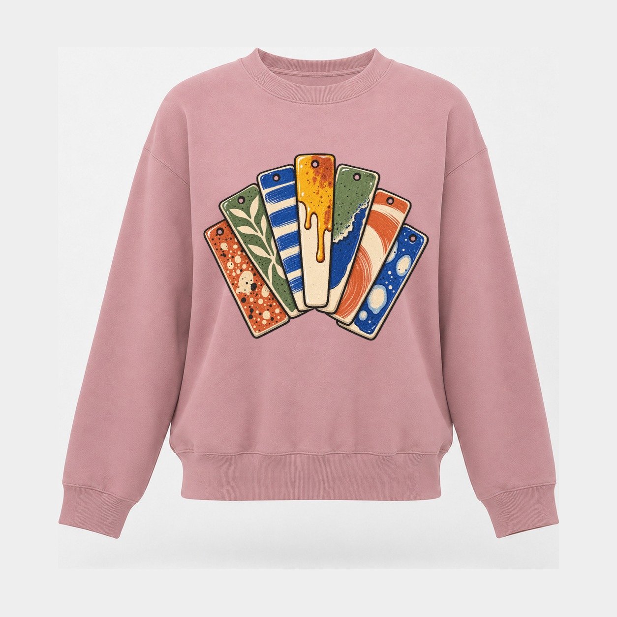 Glaze Test Fan Clay Color Makers Women's Crewneck Sweatshirt – Pink