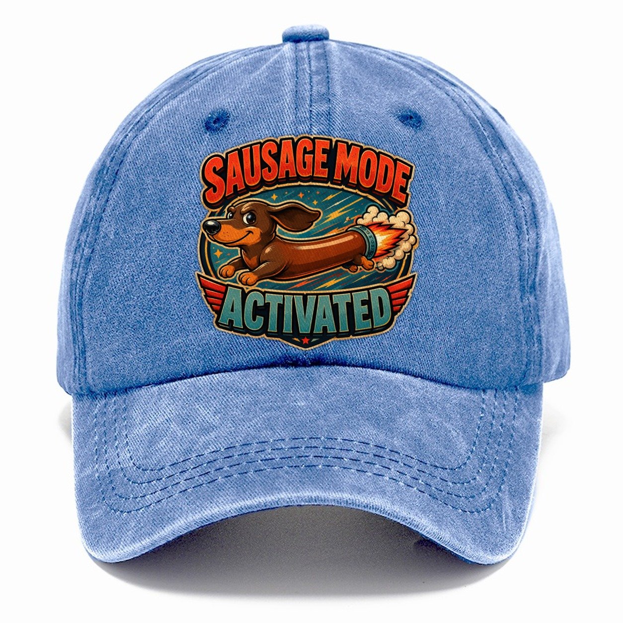 Sausage Mode Activated Dachshund Classic Cap – Summer Sky