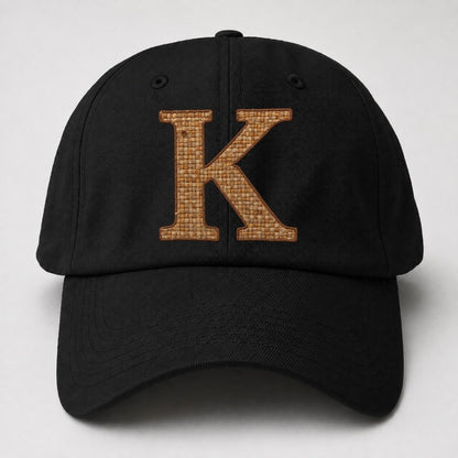 Woven Tweed K Monogram Baseball Cap – Black