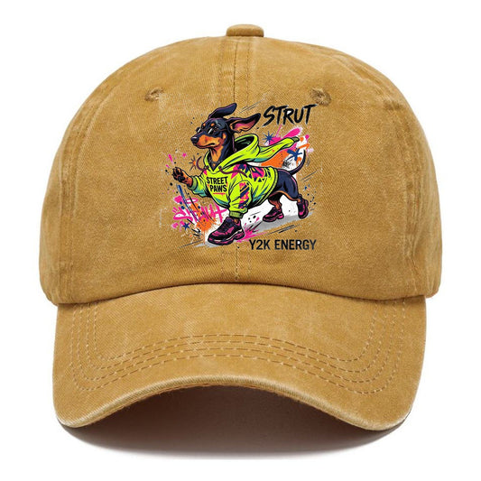 Strut Street Paws Y2K Energy Classic Cap – Golden Harvest