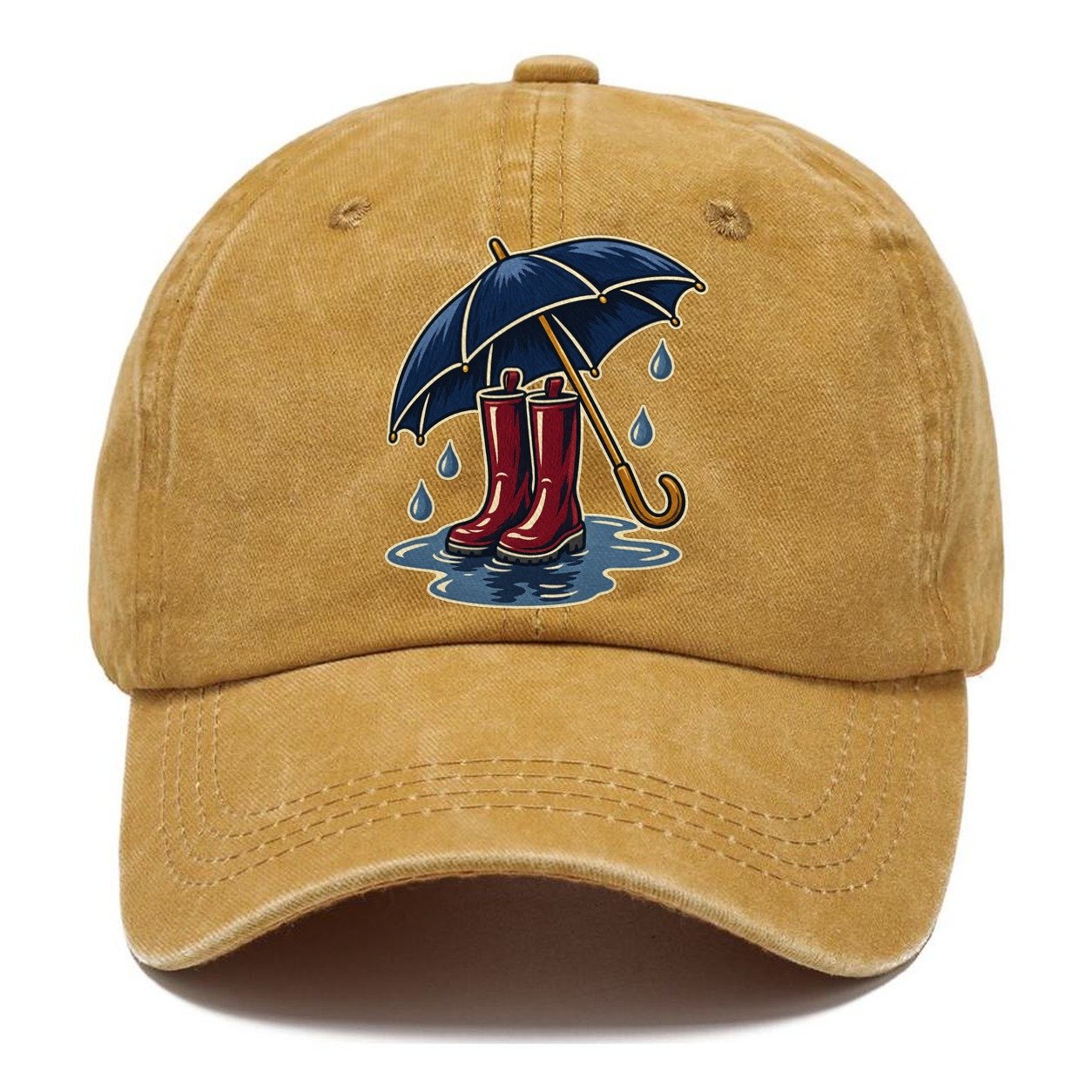 Rainy Day Umbrella And Wellington Boots Uk Culture Heritage Classic Cap – Golden Harvest