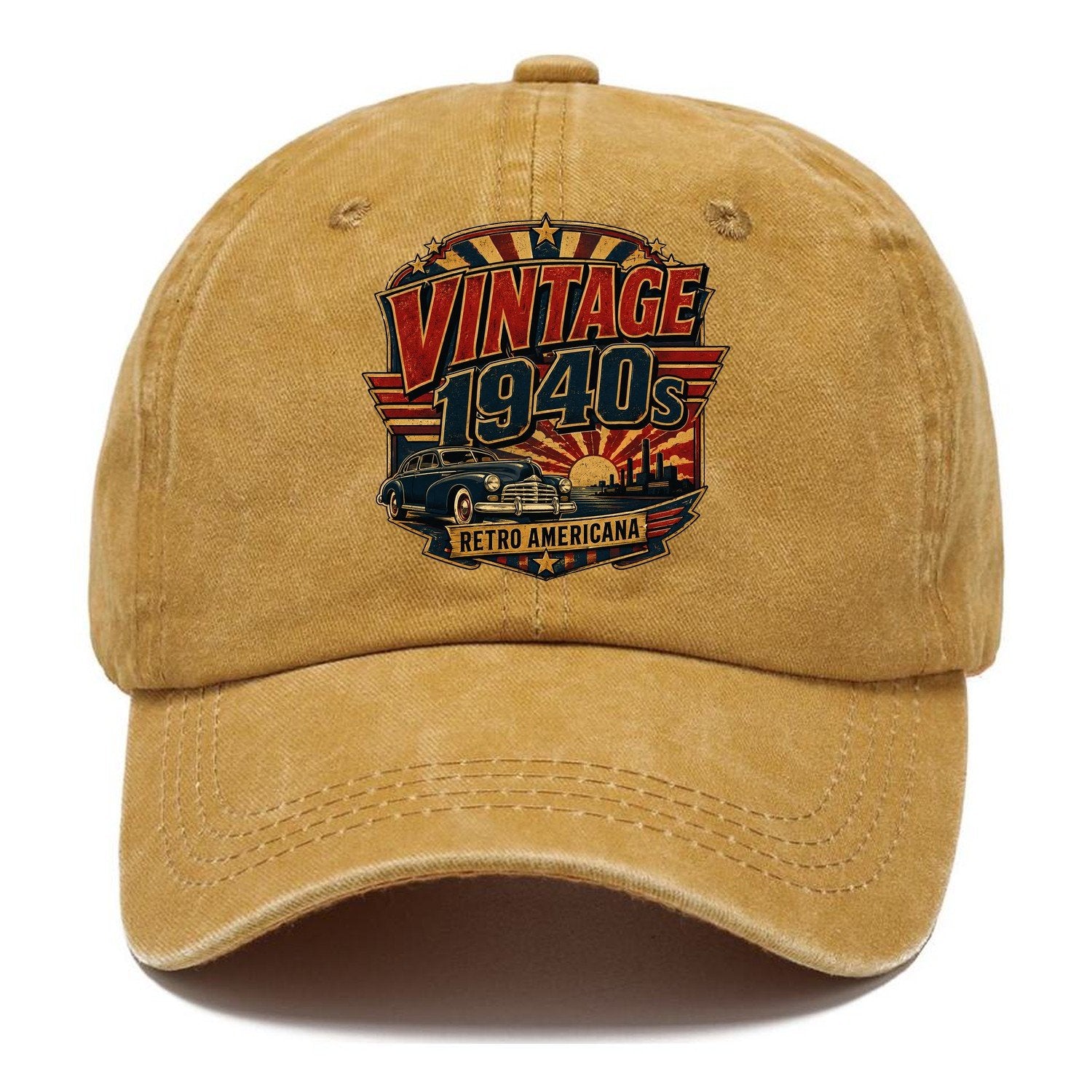 Vintage 1940S Retro Americana Classic Cap – Golden Harvest