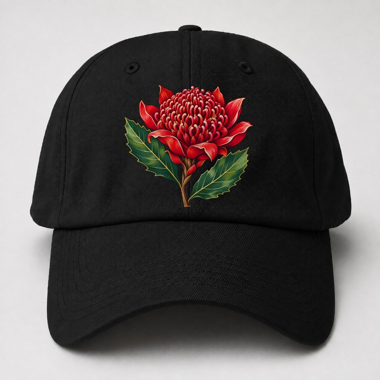 New South Wales Waratah Bloom Australia Cultural Icons Baseball Cap – Black