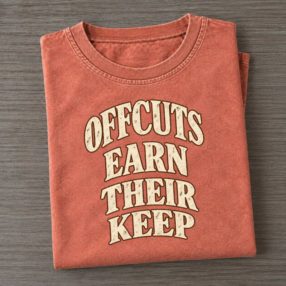 Offcuts Earn Their Keep Character Club Vintage T-shirt – Terracotta