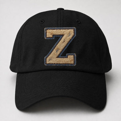 Varsity Chenille Z Monogram Baseball Cap – Black