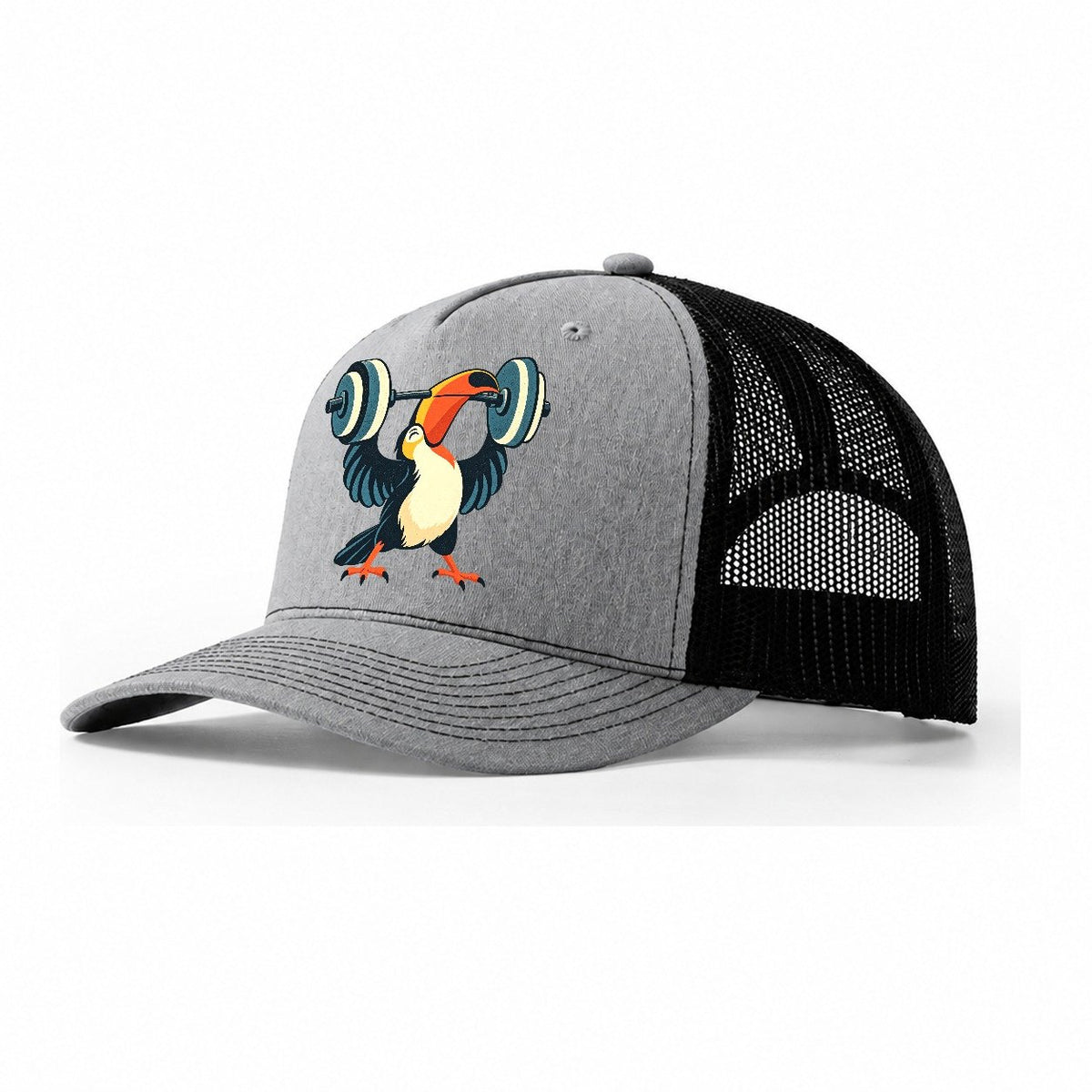 Toucan Beak Press Animal Lifters Trucker Hat – Sport Grey Black