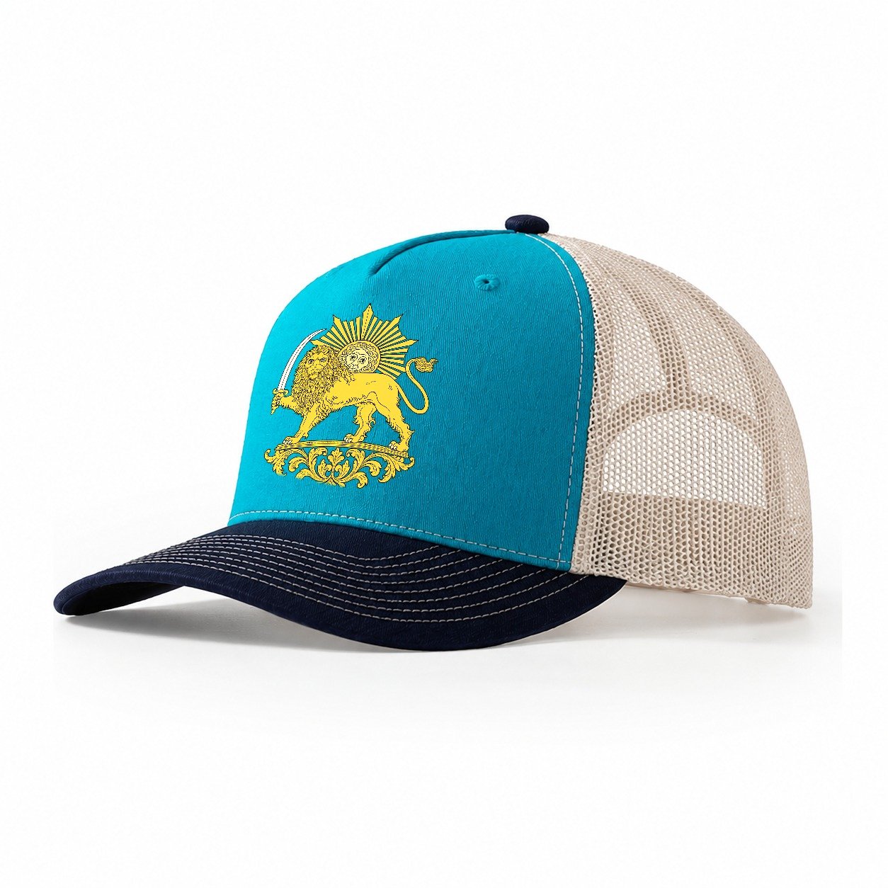 Shir O Khorshid Trucker Hat – Teal-Navy