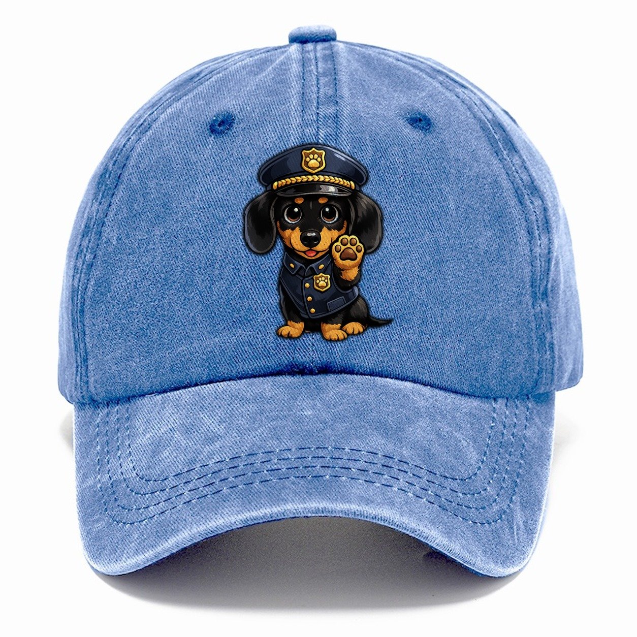Police Officer Dachshund Classic Cap – Summer Sky