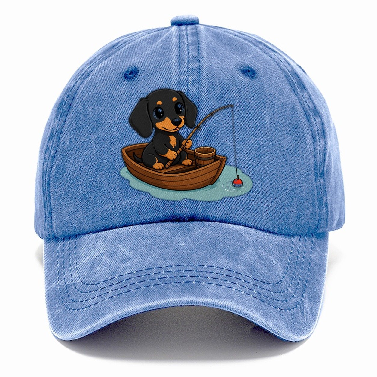 Dachshund Fishing Boat Classic Cap – Summer Sky