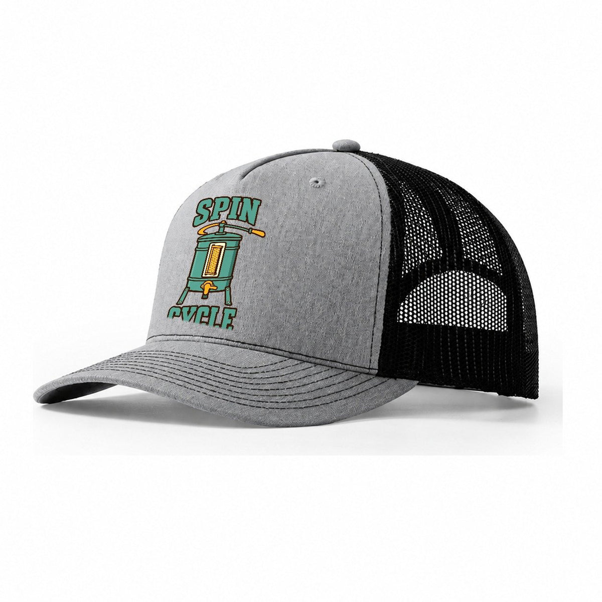 Spin Cycle Beekeeping Trucker Hat – Sport Grey Black