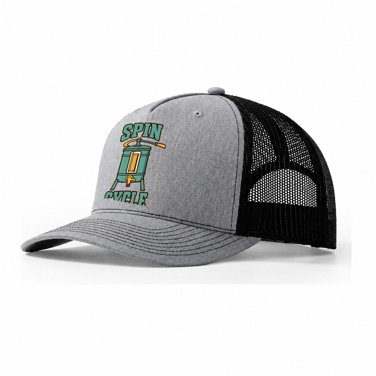 Spin Cycle Beekeeping Trucker Hat – Sport Grey Black