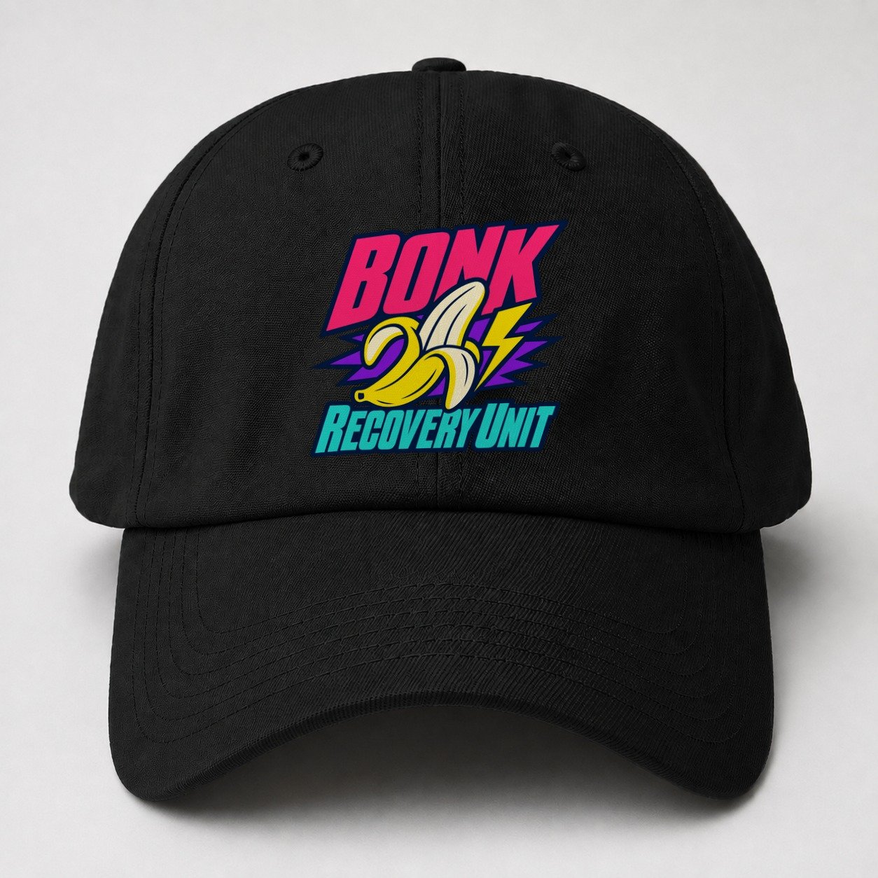 Bonk Recovery Unit 90S Running Clubs Baseball Cap – Black