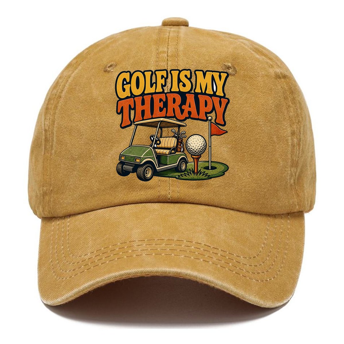 Golf Is My Therapy Classic Cap – Golden Harvest
