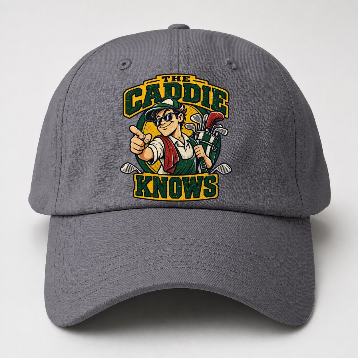 The Caddie Knows Golf Life Baseball Cap – Grey
