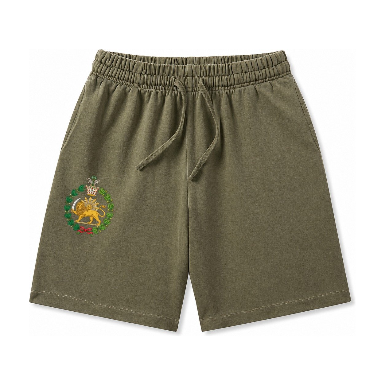 Iran Lion Washed Shorts – Army Green