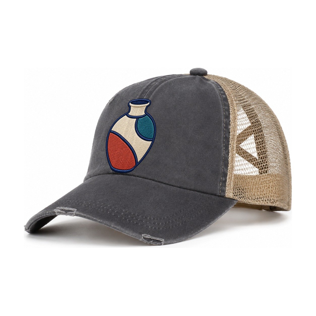 Ceramic Studio Vase Tiny Solo Marks Women's Ponytail Trucker Hat – Charcoal Khaki